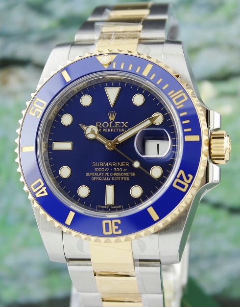 (image for) 99% NEW ROLEX OYSTER PERPETUAL DATE CERAMIC BEZEL SUBMARINER/ 116613LB / NEW LATEST DIAL
